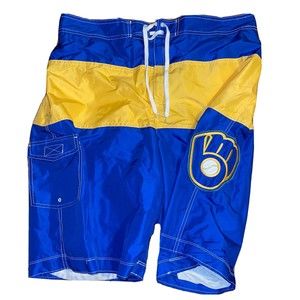 Cooperstown Collections Milwaukee Brewers Swimming Trunk Shorts Men's Sz XXL MLB